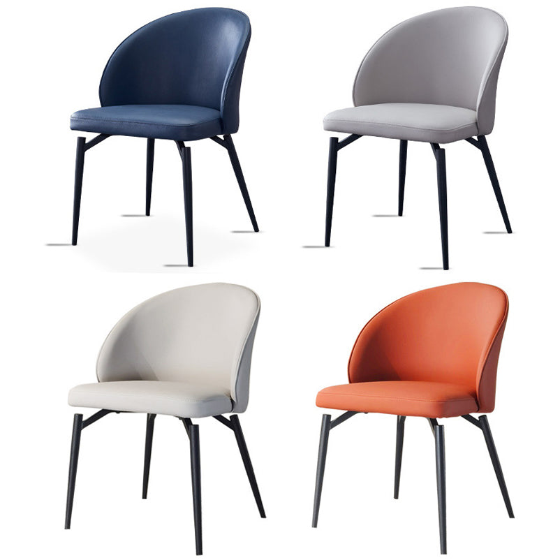 Chaises de salle à manger sans bras en métal nordique, chaise latérale de salle à manger à dos ouvert pour Restaurant