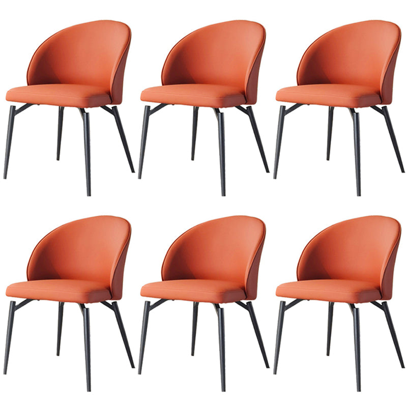Chaises de salle à manger sans bras en métal nordique, chaise latérale de salle à manger à dos ouvert pour Restaurant