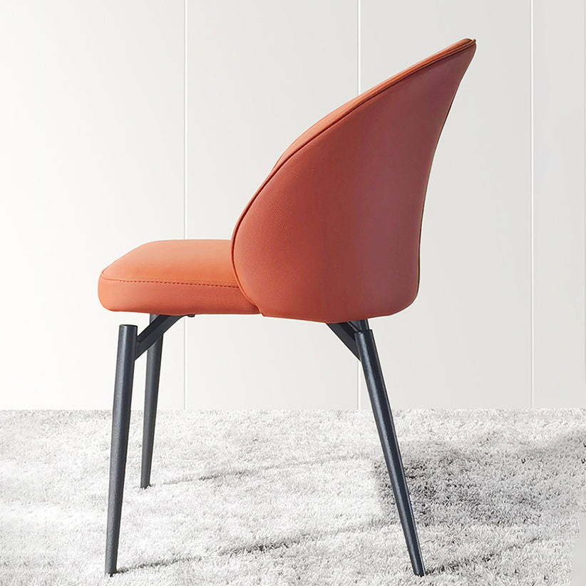 Chaises de salle à manger sans bras en métal nordique, chaise latérale de salle à manger à dos ouvert pour Restaurant