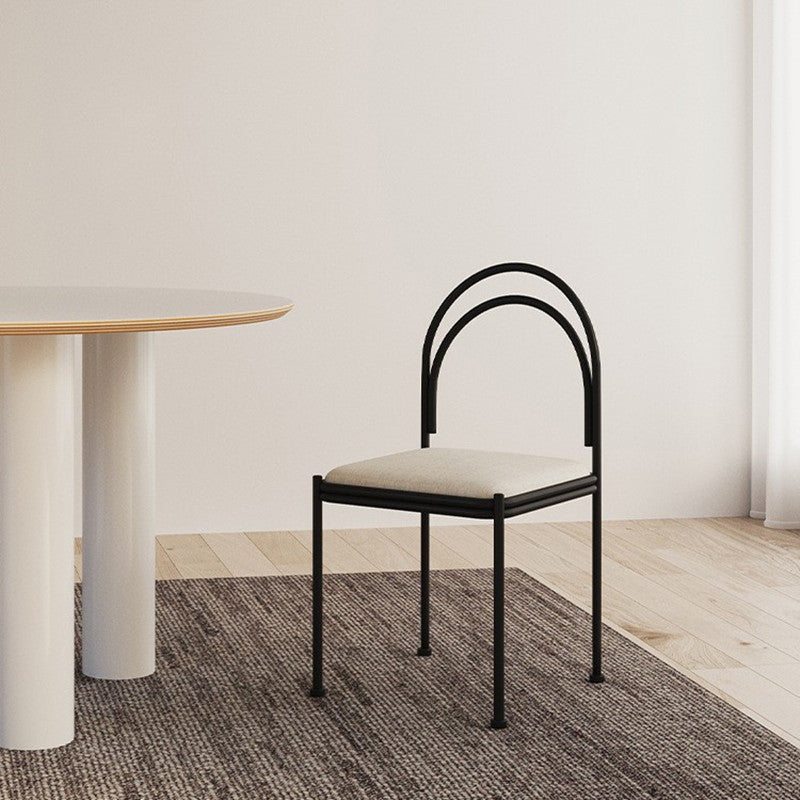 Chaise de salle à manger scandinave en métal, chaise d'appoint de restaurant à dossier ouvert