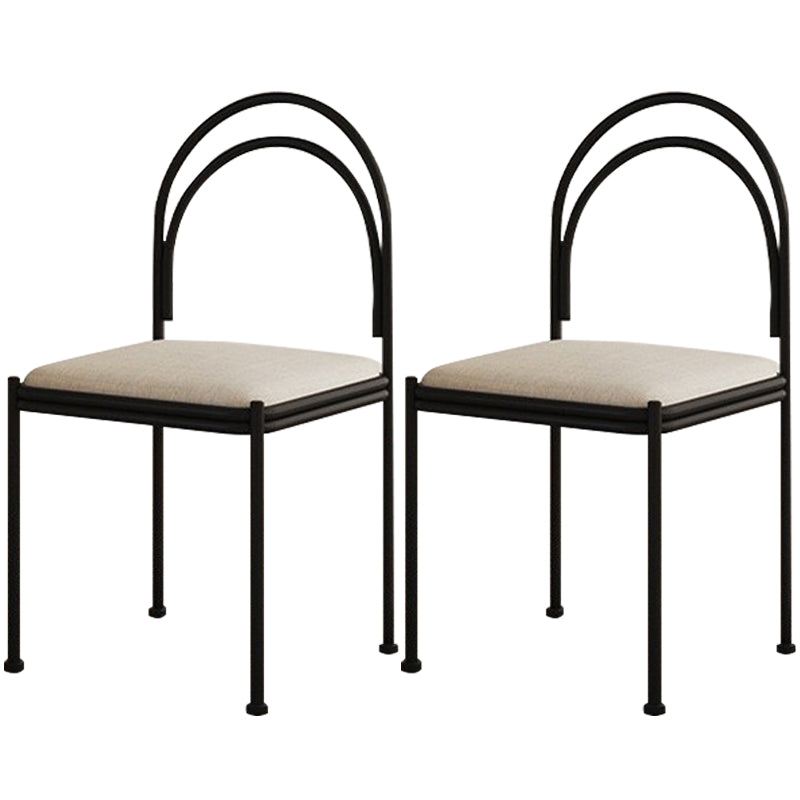 Chaise de salle à manger scandinave en métal, chaise d'appoint de restaurant à dossier ouvert