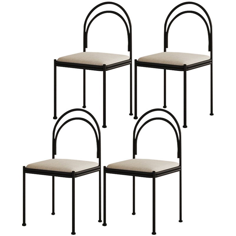 Chaise de salle à manger scandinave en métal, chaise d'appoint de restaurant à dossier ouvert
