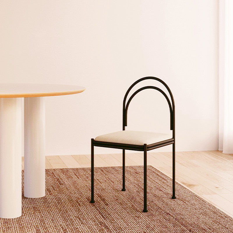Chaise de salle à manger scandinave en métal, chaise d'appoint de restaurant à dossier ouvert