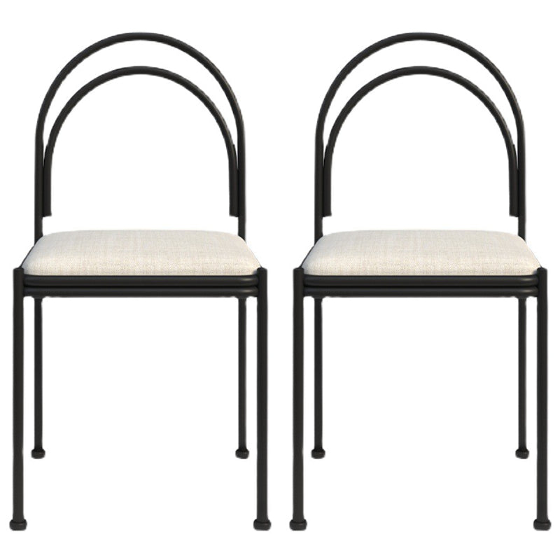 Chaise de salle à manger scandinave en métal, chaise d'appoint de restaurant à dossier ouvert