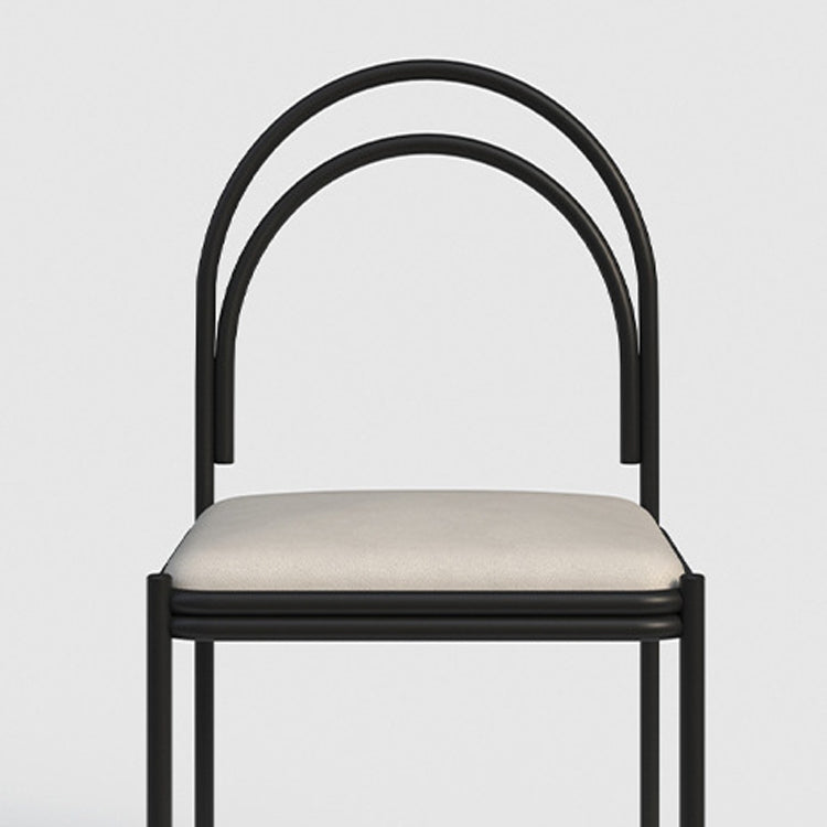 Chaise de salle à manger scandinave en métal, chaise d'appoint de restaurant à dossier ouvert