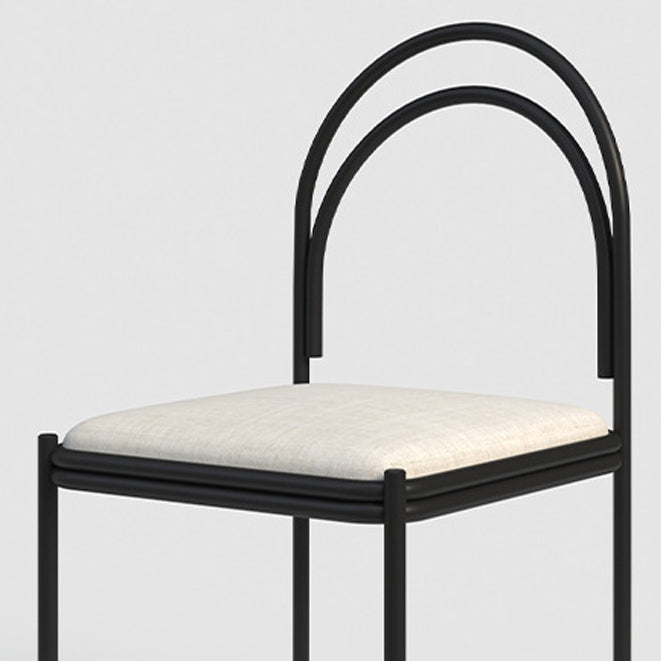 Chaise de salle à manger scandinave en métal, chaise d'appoint de restaurant à dossier ouvert