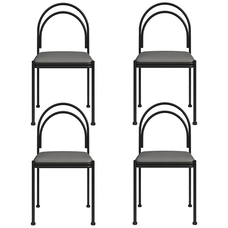 Chaise de salle à manger scandinave en métal, chaise d'appoint de restaurant à dossier ouvert
