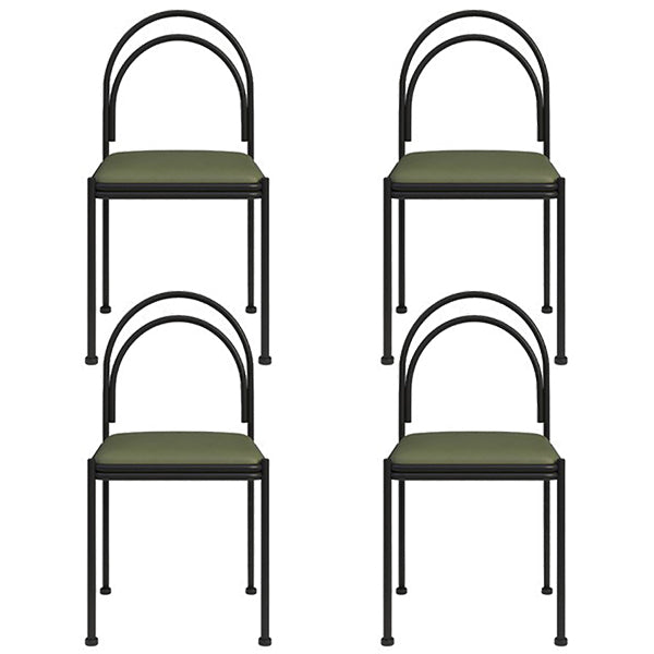 Chaise de salle à manger scandinave en métal, chaise d'appoint de restaurant à dossier ouvert