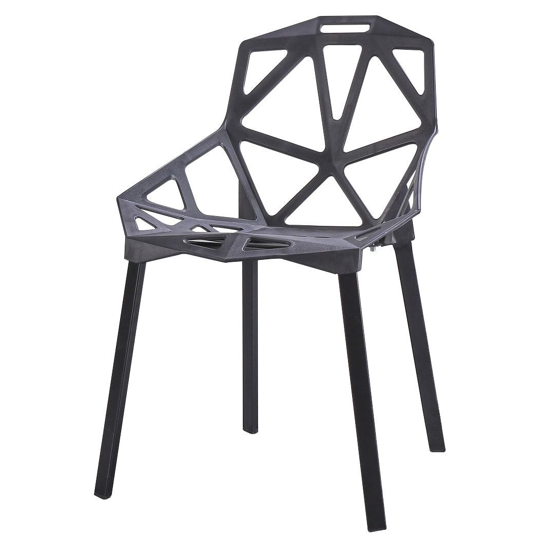 Chaise de salle à manger sans bras en plastique contemporain chaise latéral croisée pour usage à domicile