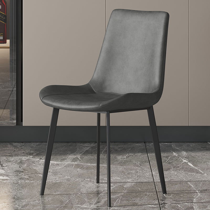 Chaise de salle à manger industrielle en métal, finition métallique, chaise de salle à manger Parsons