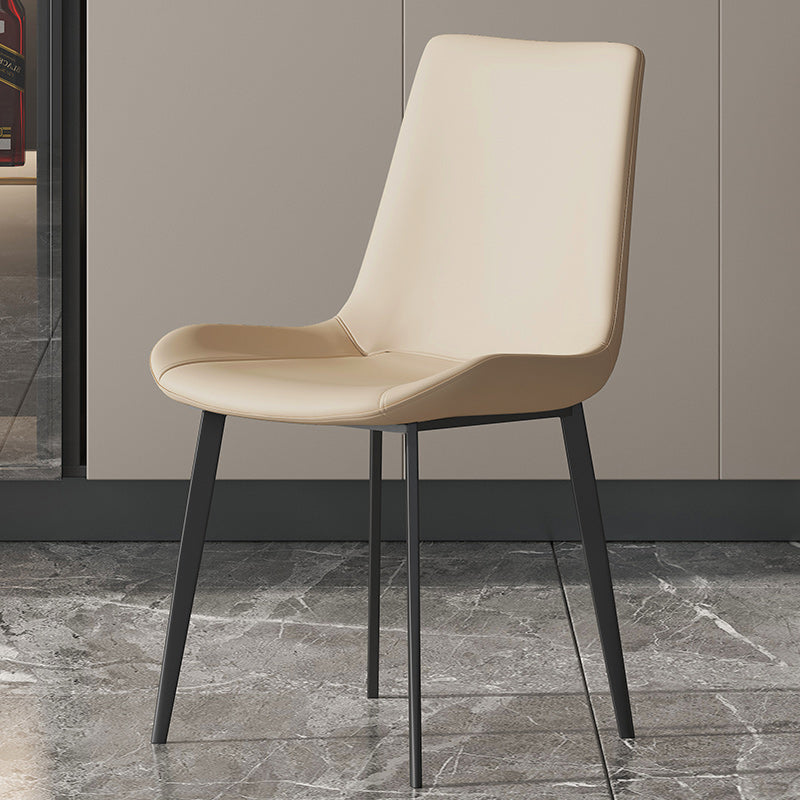 Chaise de salle à manger industrielle en métal, finition métallique, chaise de salle à manger Parsons