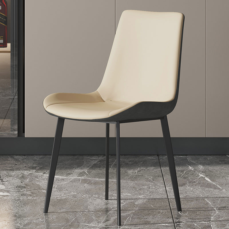 Chaise de salle à manger industrielle en métal, finition métallique, chaise de salle à manger Parsons