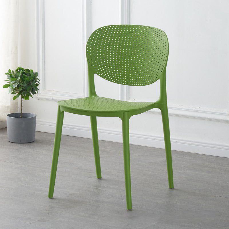 Chaise d'appoint en plastique de Style Glam, finition mate, chaise de salle à manger à dossier ouvert pour salle à manger