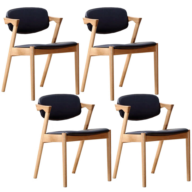 Chaise de salle à manger carrée en bois contemporaine, chaise latérale à dossier ouvert pour cuisine