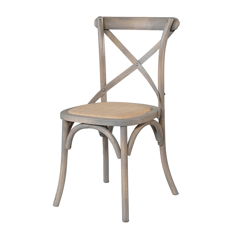 Solid Wood Traditional Dining Room Chair Matte Finish Cross Back Side Chair