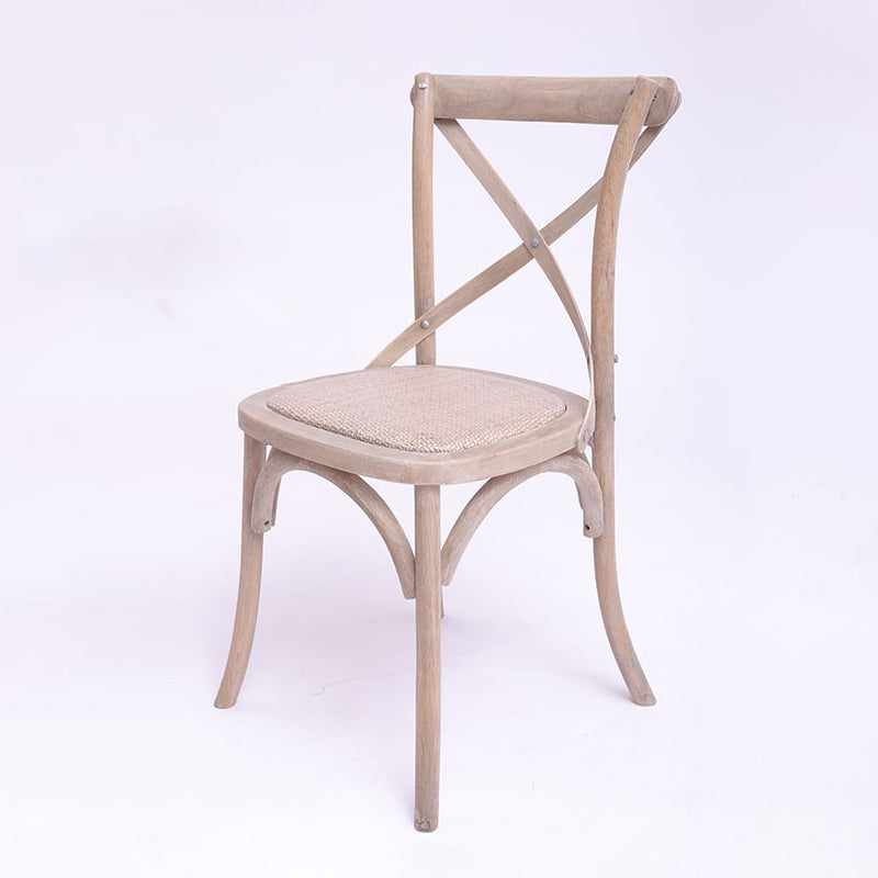 Solid Wood Traditional Dining Room Chair Matte Finish Cross Back Side Chair