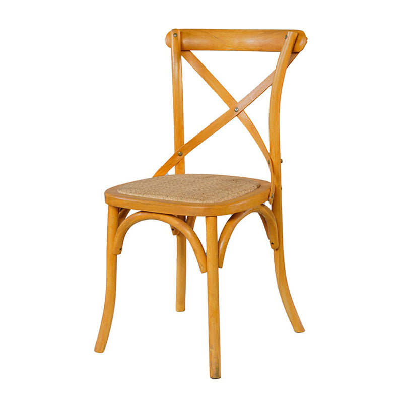 Solid Wood Traditional Dining Room Chair Matte Finish Cross Back Side Chair
