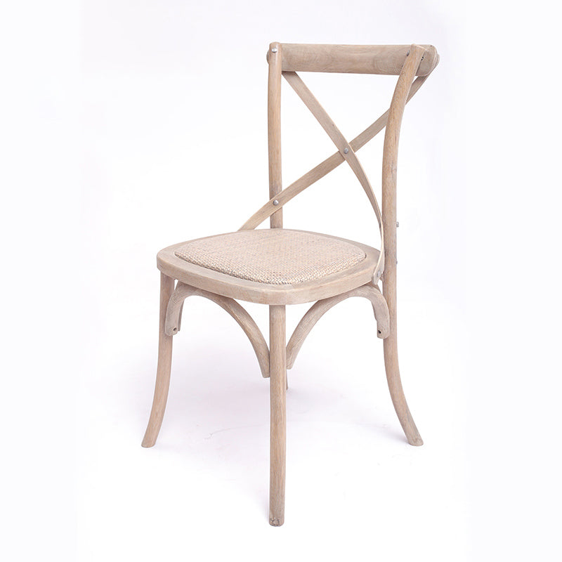 Solid Wood Traditional Dining Room Chair Matte Finish Cross Back Side Chair