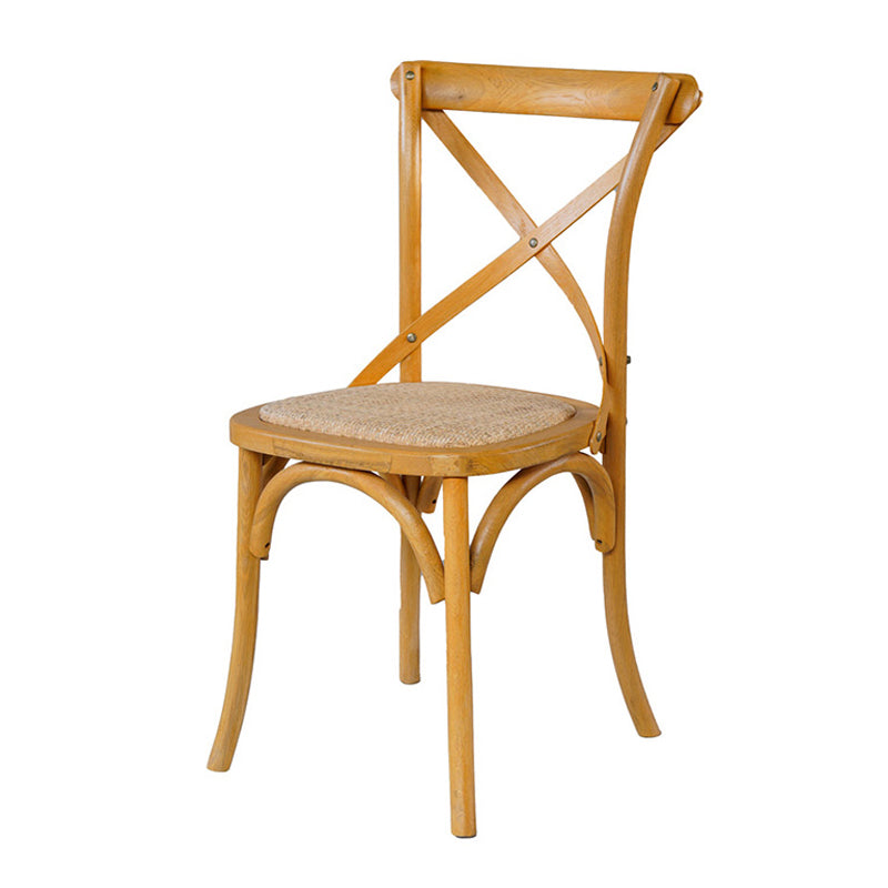 Solid Wood Traditional Dining Room Chair Matte Finish Cross Back Side Chair