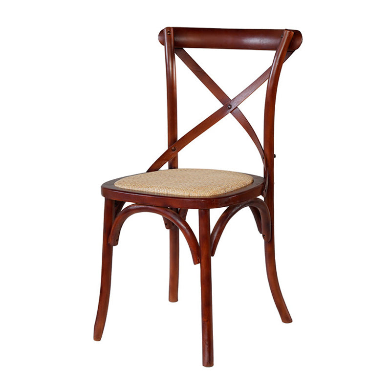Solid Wood Traditional Dining Room Chair Matte Finish Cross Back Side Chair