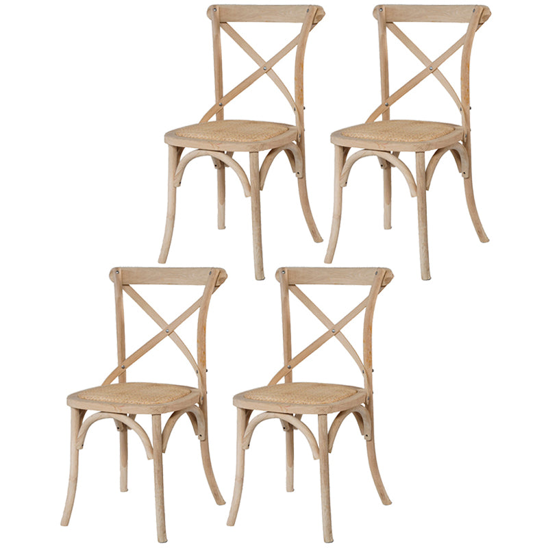 Solid Wood Traditional Dining Room Chair Matte Finish Cross Back Side Chair