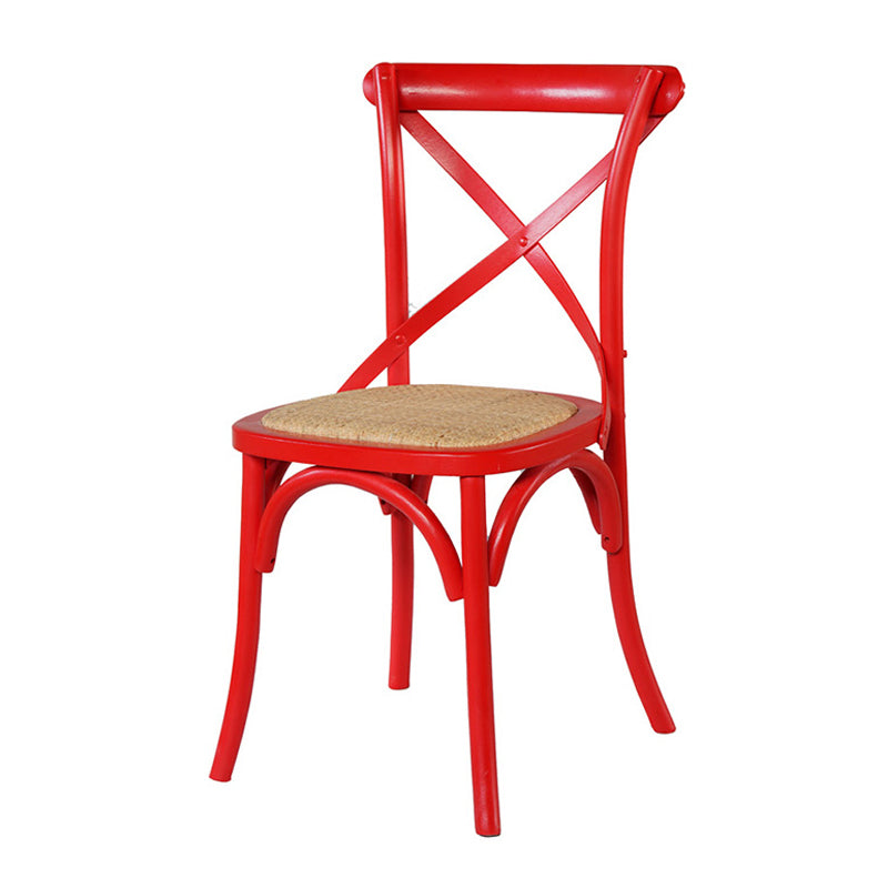 Solid Wood Traditional Dining Room Chair Matte Finish Cross Back Side Chair
