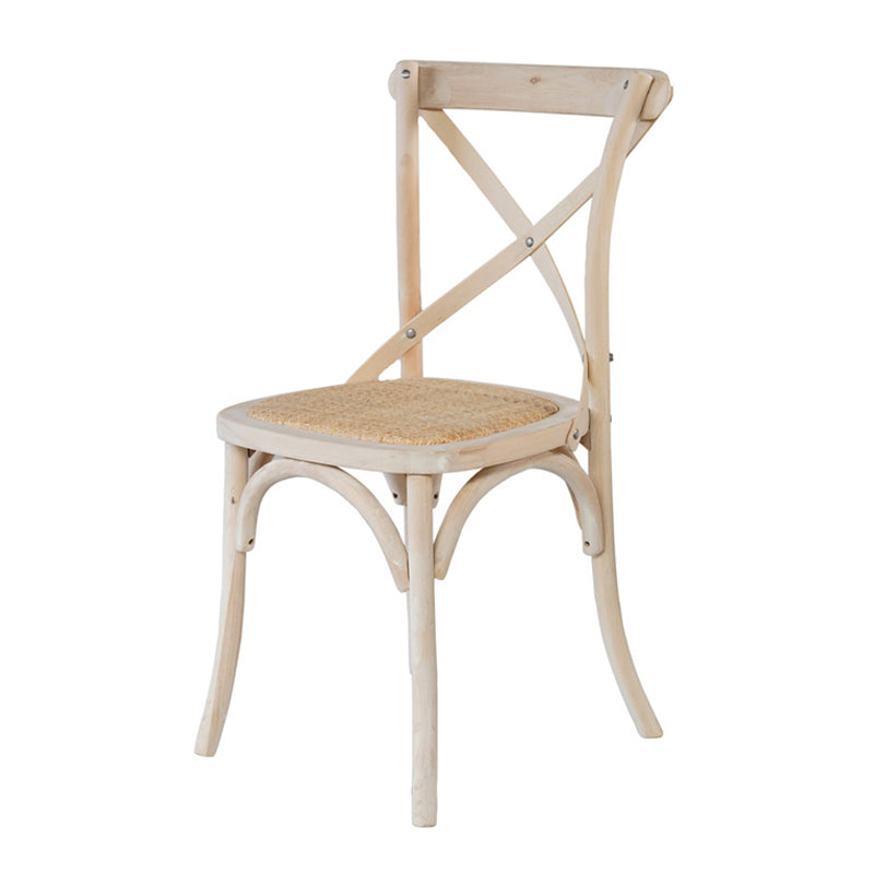 Solid Wood Traditional Dining Room Chair Matte Finish Cross Back Side Chair