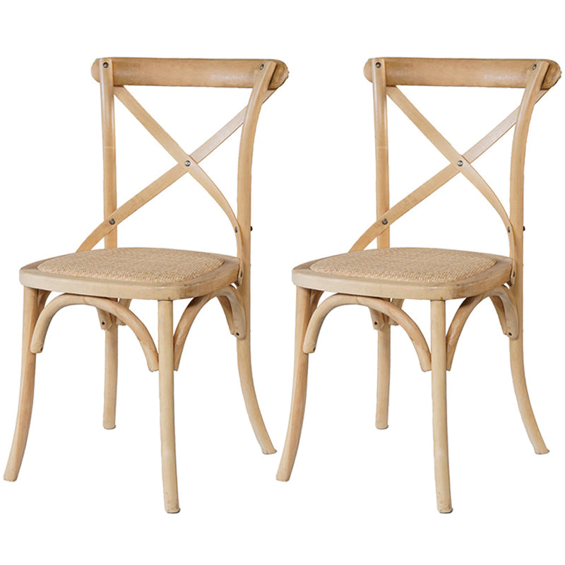 Solid Wood Traditional Dining Room Chair Matte Finish Cross Back Side Chair