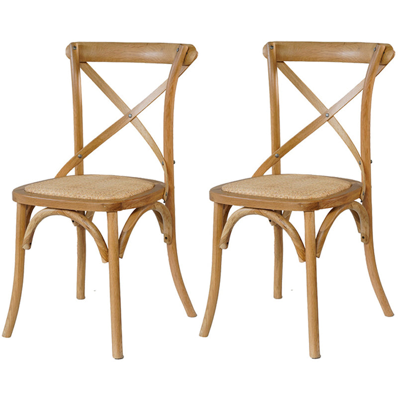 Solid Wood Traditional Dining Room Chair Matte Finish Cross Back Side Chair