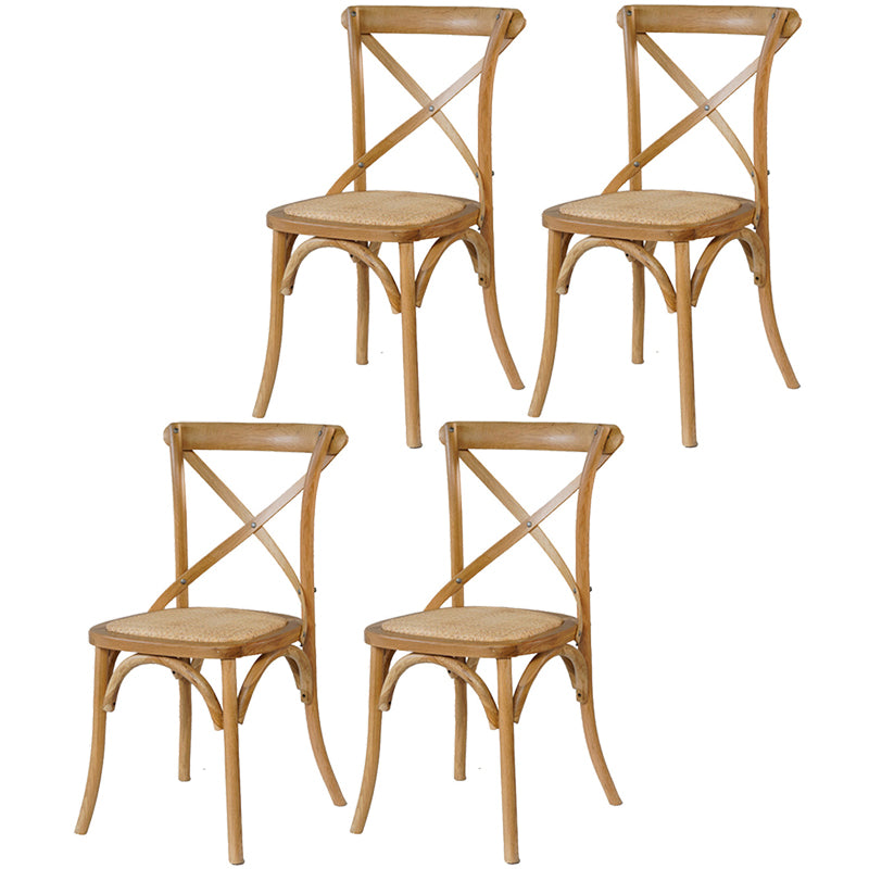 Solid Wood Traditional Dining Room Chair Matte Finish Cross Back Side Chair