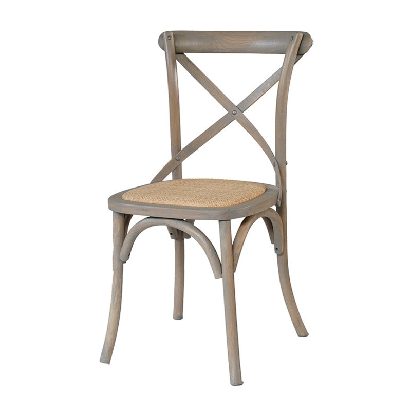 Solid Wood Traditional Dining Room Chair Matte Finish Cross Back Side Chair