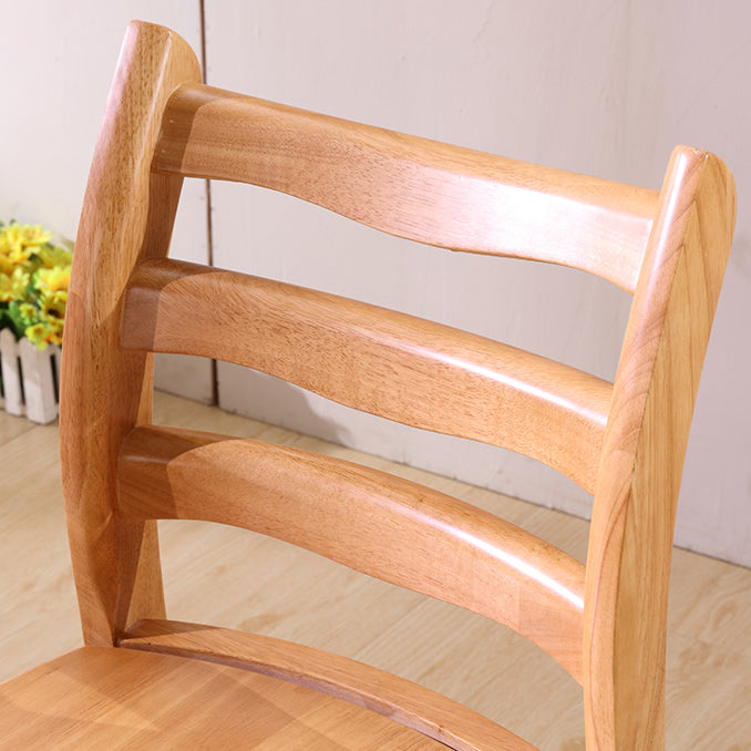 Chaise de salle à manger carrée en bois de cuisine Morden, chaise de salle à manger empilable avec dossier en échelle
