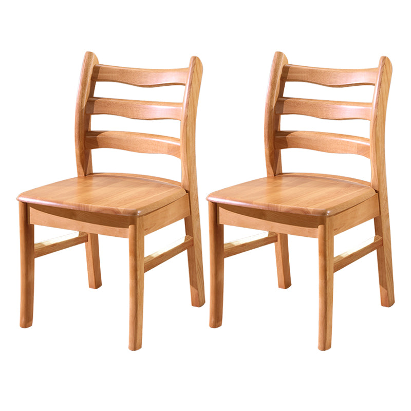 Chaise de salle à manger carrée en bois de cuisine Morden, chaise de salle à manger empilable avec dossier en échelle