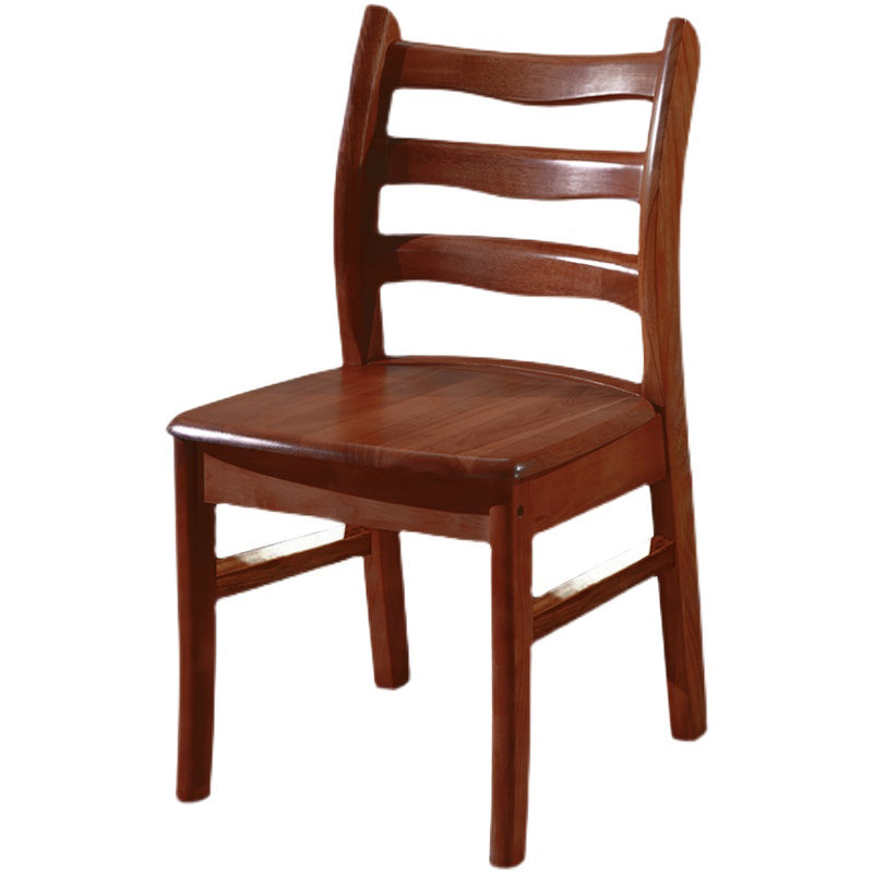 Chaise de salle à manger carrée en bois de cuisine Morden, chaise de salle à manger empilable avec dossier en échelle