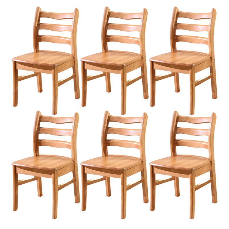 Chaise de salle à manger carrée en bois de cuisine Morden, chaise de salle à manger empilable avec dossier en échelle