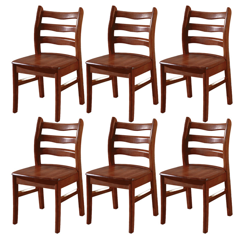 Chaise de salle à manger carrée en bois de cuisine Morden, chaise de salle à manger empilable avec dossier en échelle