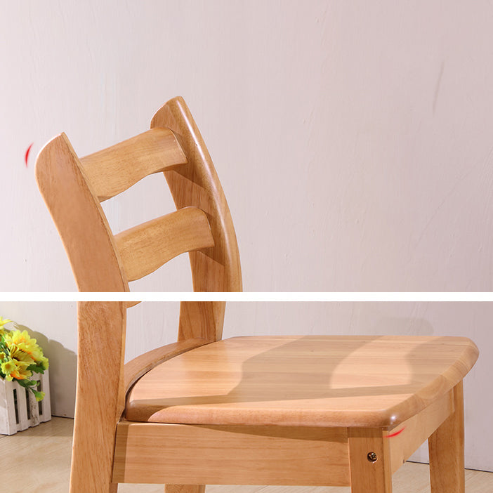 Chaise de salle à manger carrée en bois de cuisine Morden, chaise de salle à manger empilable avec dossier en échelle