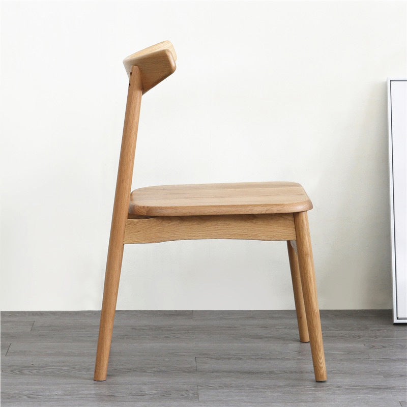 Contemporary Style Wood Dining Chair Stackable Ladder Back Arm Chair for Home