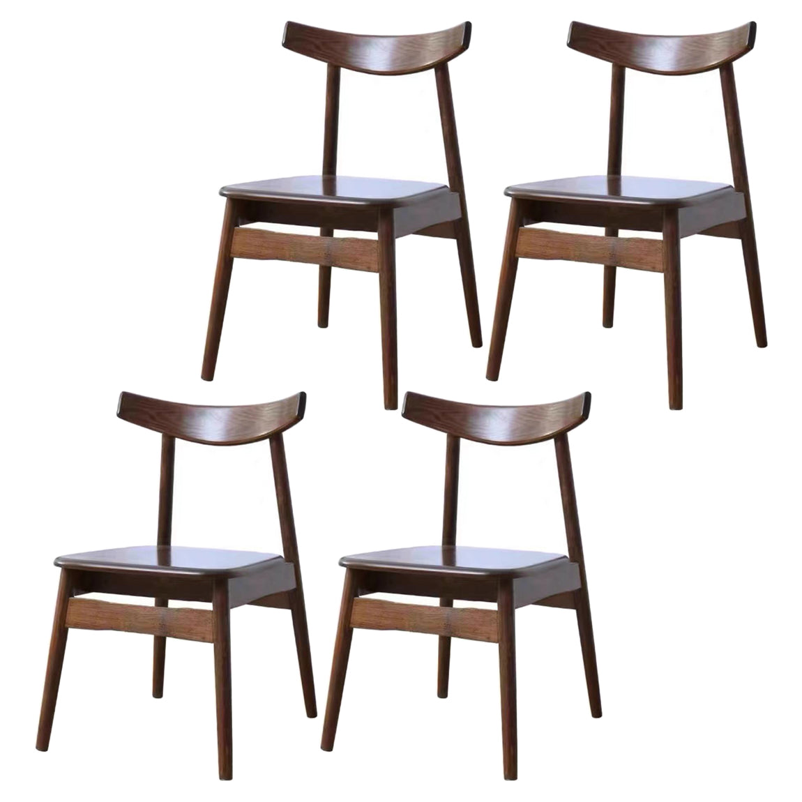 Contemporary Style Wood Dining Chair Stackable Ladder Back Arm Chair for Home
