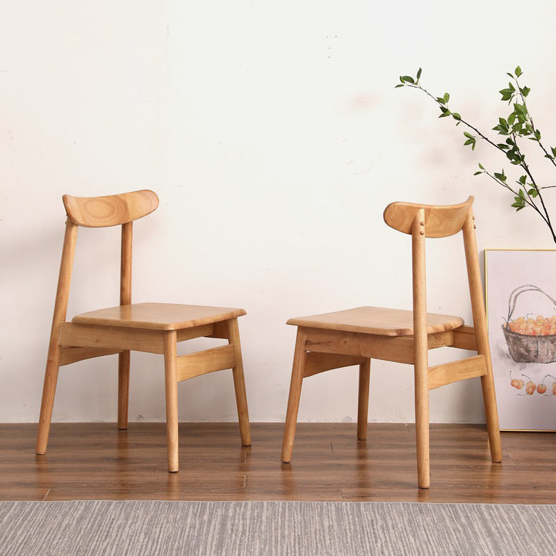 Contemporary Style Wood Dining Chair Stackable Ladder Back Arm Chair for Home
