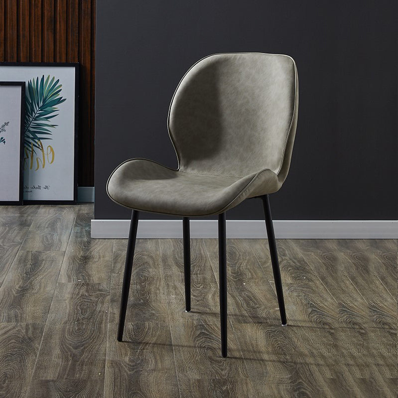 Chaise d'appoint en métal pour café scandinave, finition mate, chaise de salle à manger à oreilles