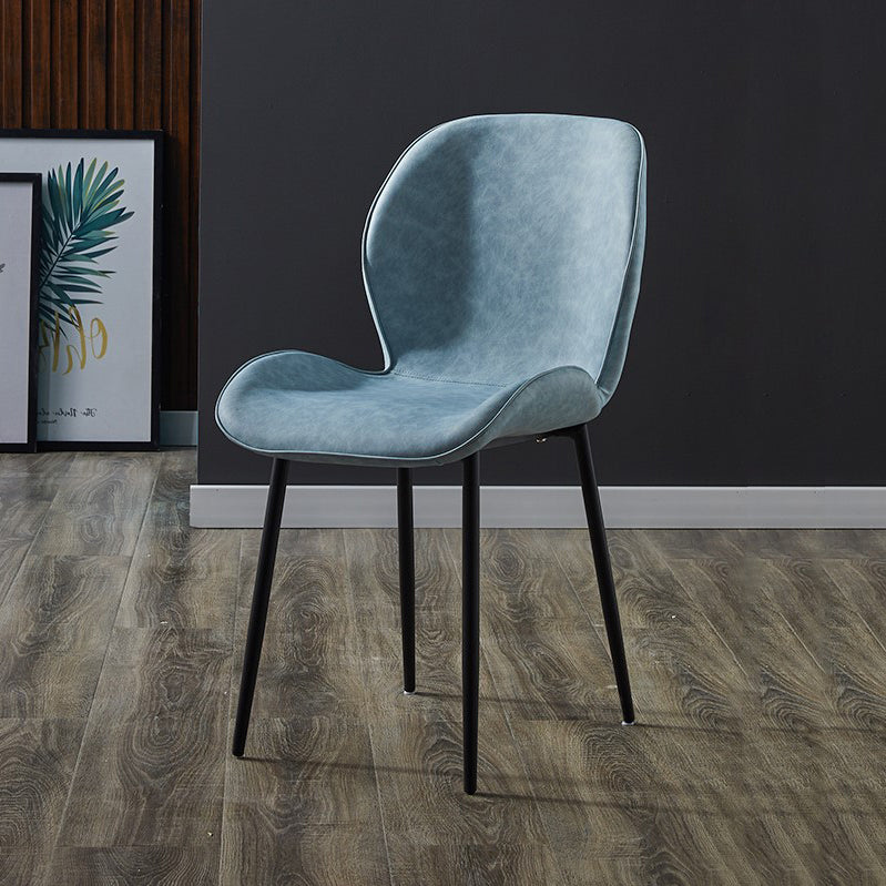 Chaise d'appoint en métal pour café scandinave, finition mate, chaise de salle à manger à oreilles