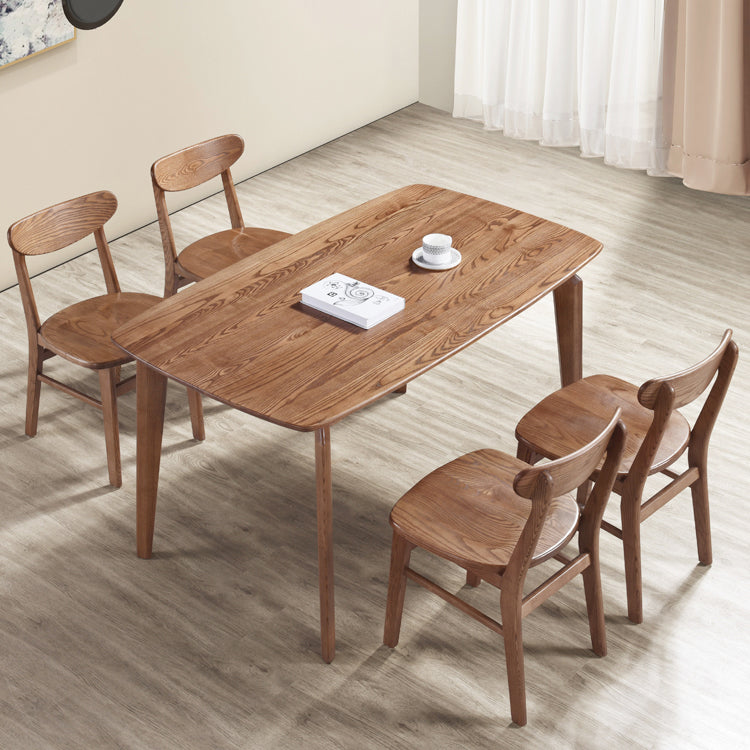 Contemporary Solid Wooden Chair Open Back Side Armless Chair for Dining Room