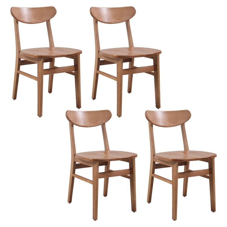 Contemporary Solid Wooden Chair Open Back Side Armless Chair for Dining Room