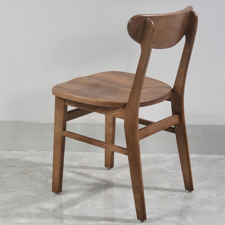 Contemporary Solid Wooden Chair Open Back Side Armless Chair for Dining Room