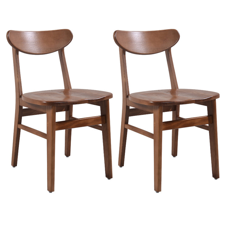 Contemporary Solid Wooden Chair Open Back Side Armless Chair for Dining Room