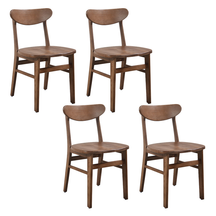 Contemporary Solid Wooden Chair Open Back Side Armless Chair for Dining Room