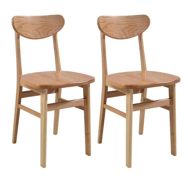 Contemporary Solid Wooden Chair Open Back Side Armless Chair for Dining Room