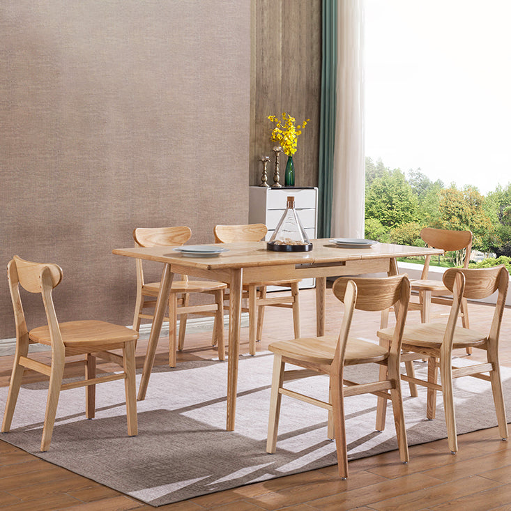 Contemporary Solid Wooden Chair Open Back Side Armless Chair for Dining Room