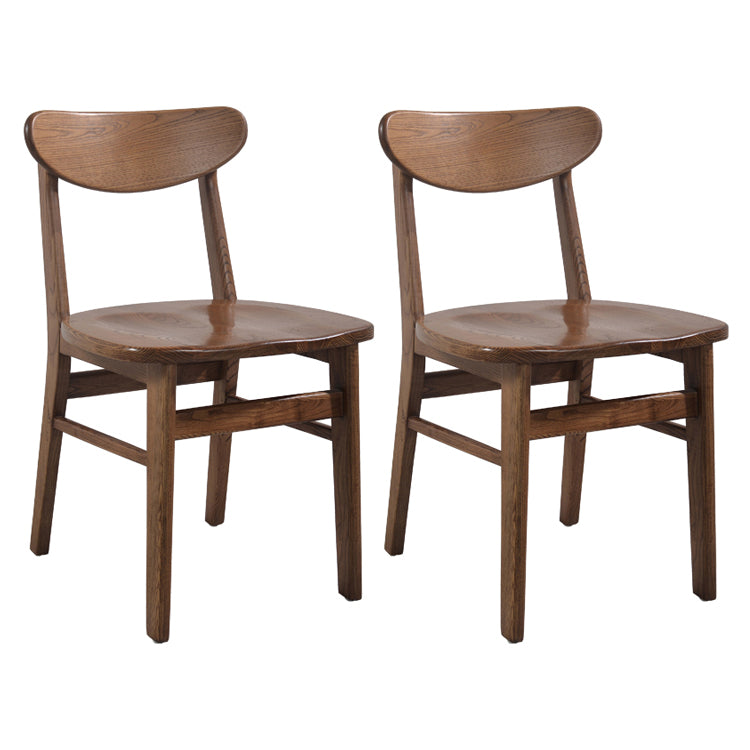 Contemporary Solid Wooden Chair Open Back Side Armless Chair for Dining Room